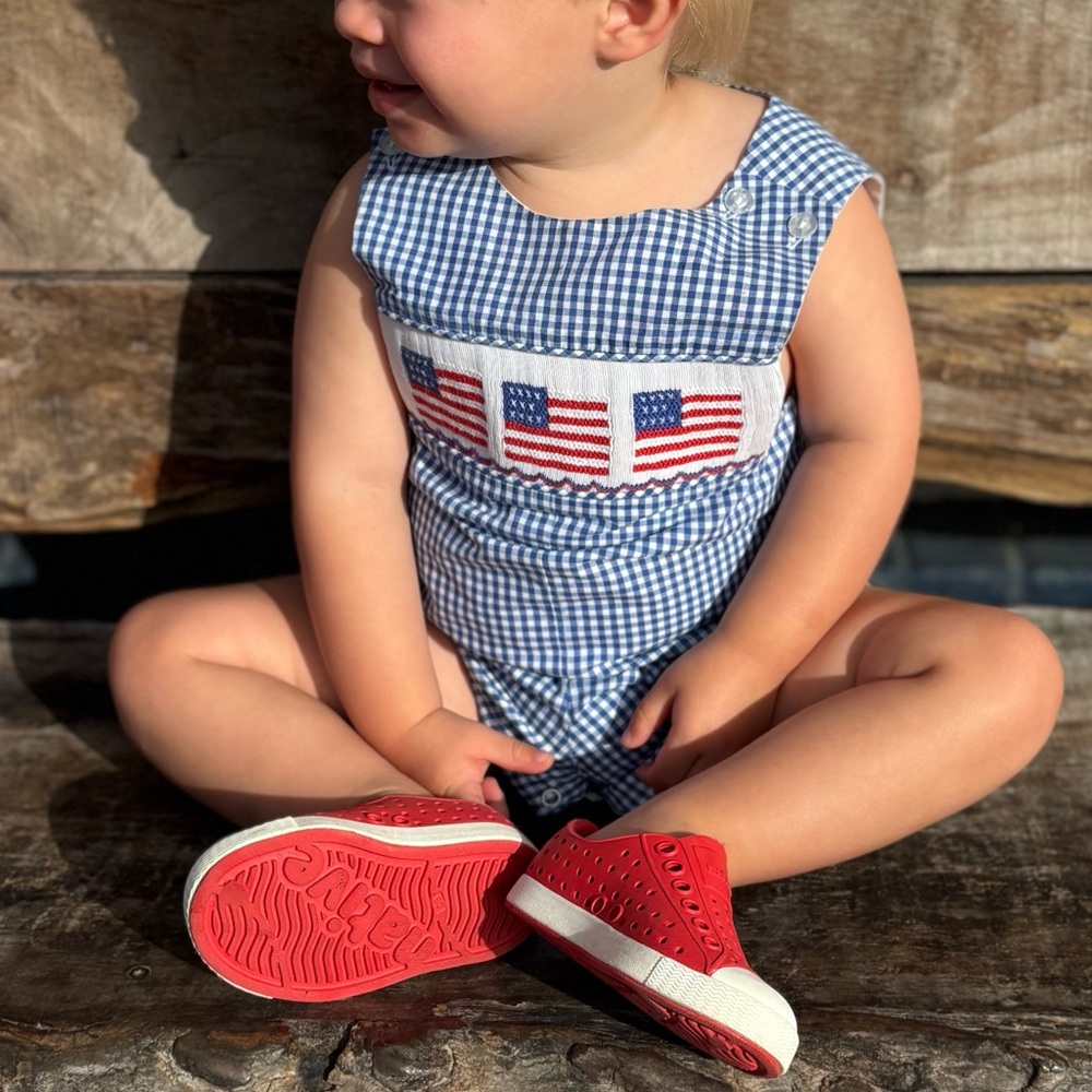 American Flag Smocked Jon Jon Size 12 Months Smocked Auctions